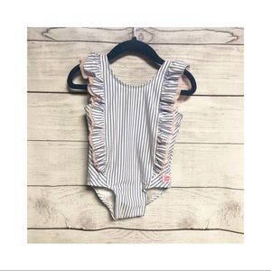 RuffleButts Seersucker swimsuit 12-18m